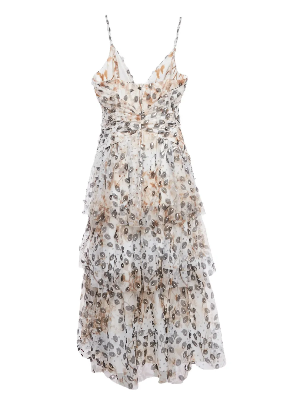 Marchesa Notte polka dot-print tulle dress - Wit