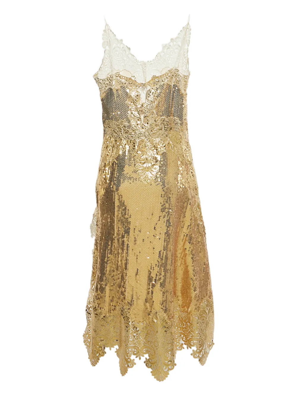 Paco Rabanne Pre-Owned sequined sleeveless midi dress - Goud