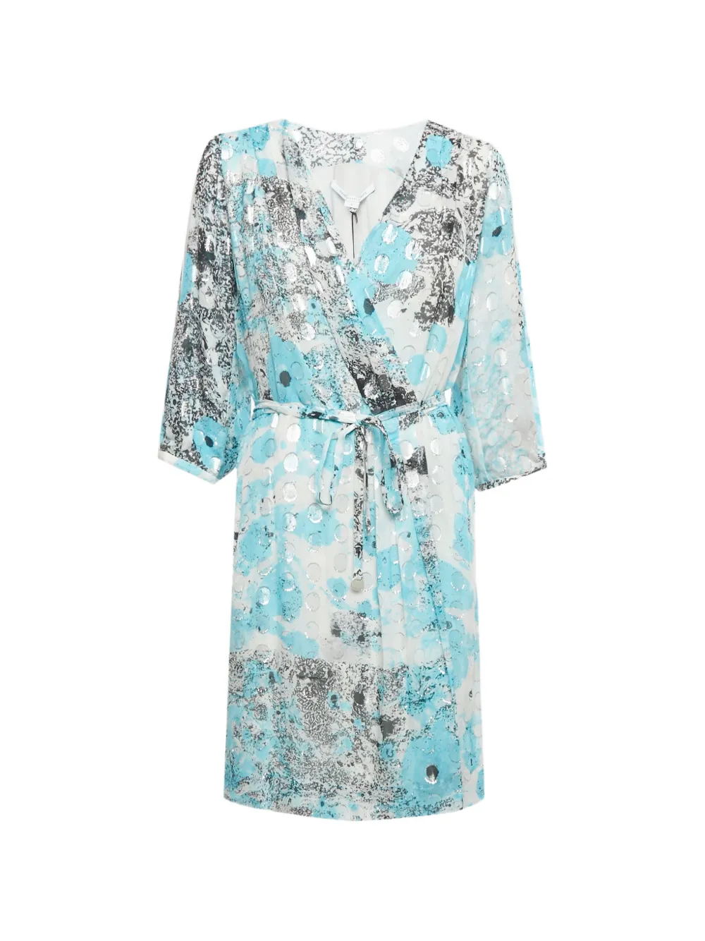 DVF Diane von Furstenberg metallic-dot wrap mini dress - Blau