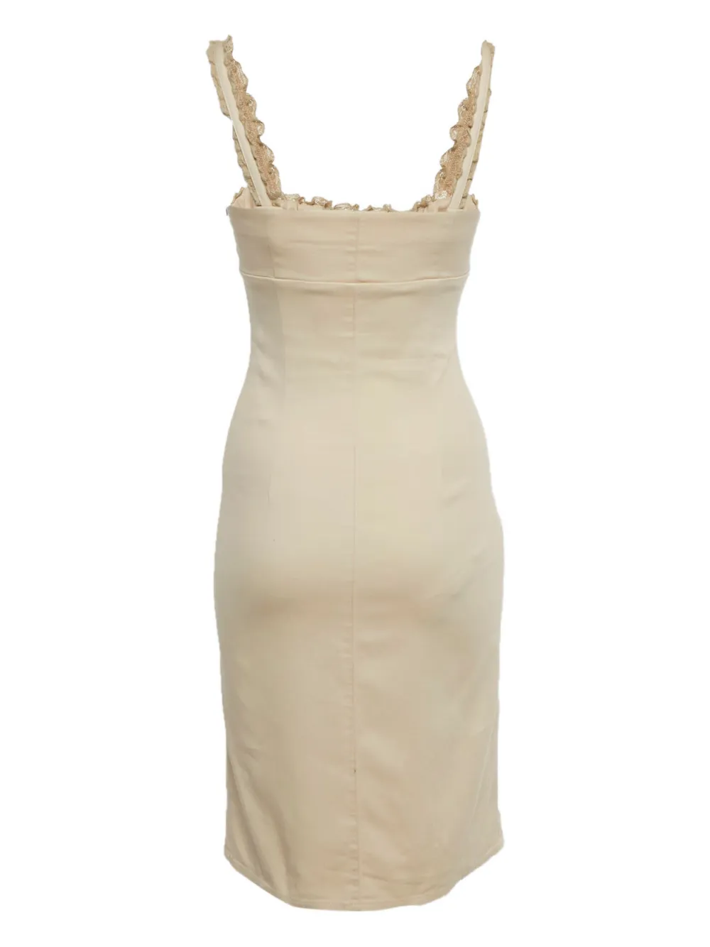 Valentino Pre-Owned plissé lace-detail midi dress - Beige