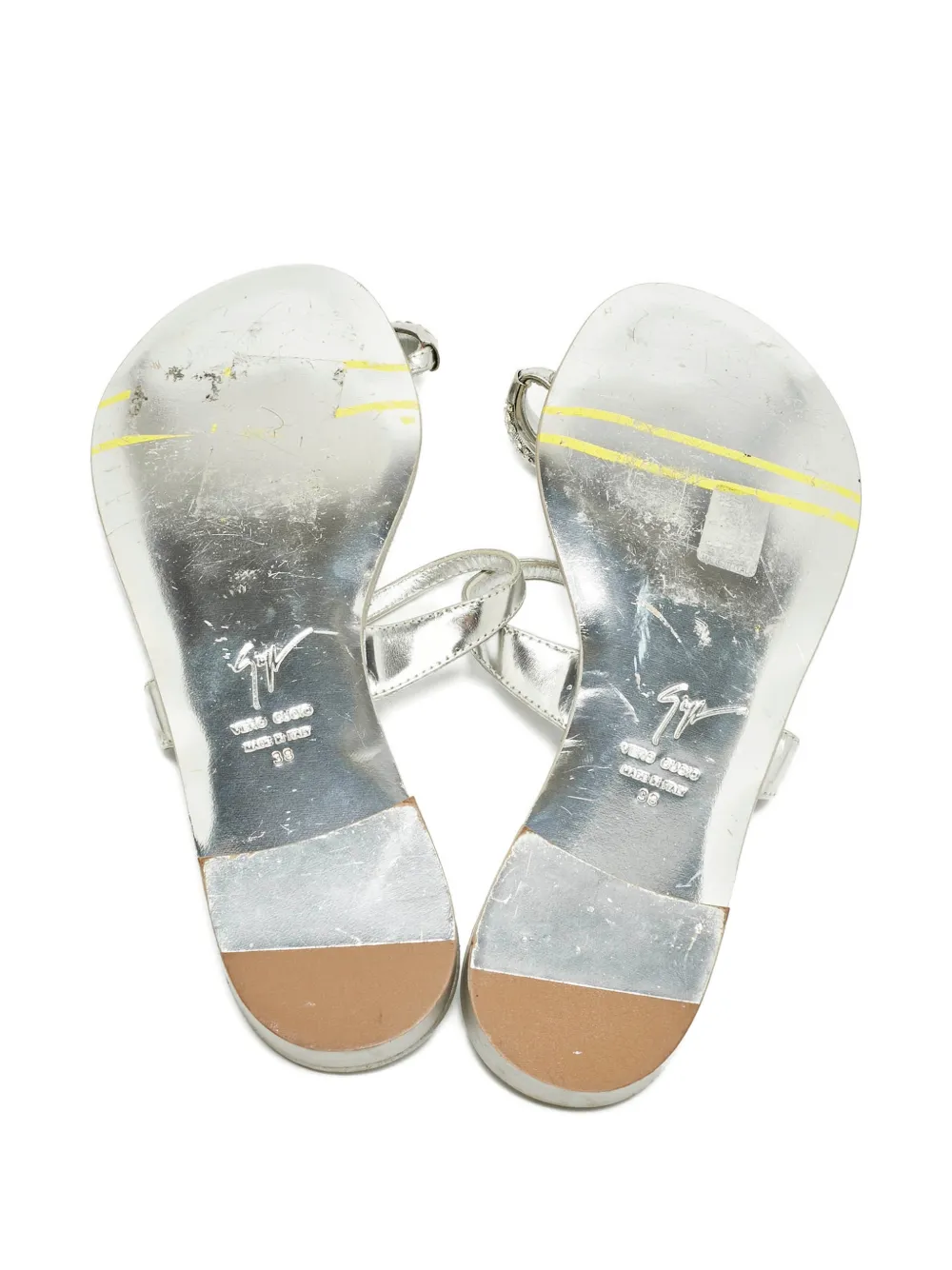 Giuseppe Zanotti toe-ring crystal-embellished sandal - Zilver