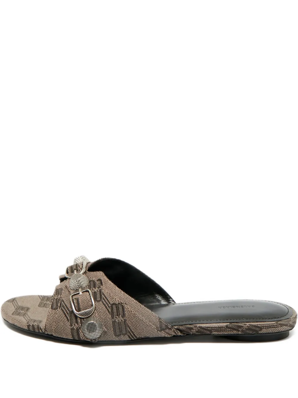 Balenciaga Pre-Owned Cagole BB-print slides - Braun