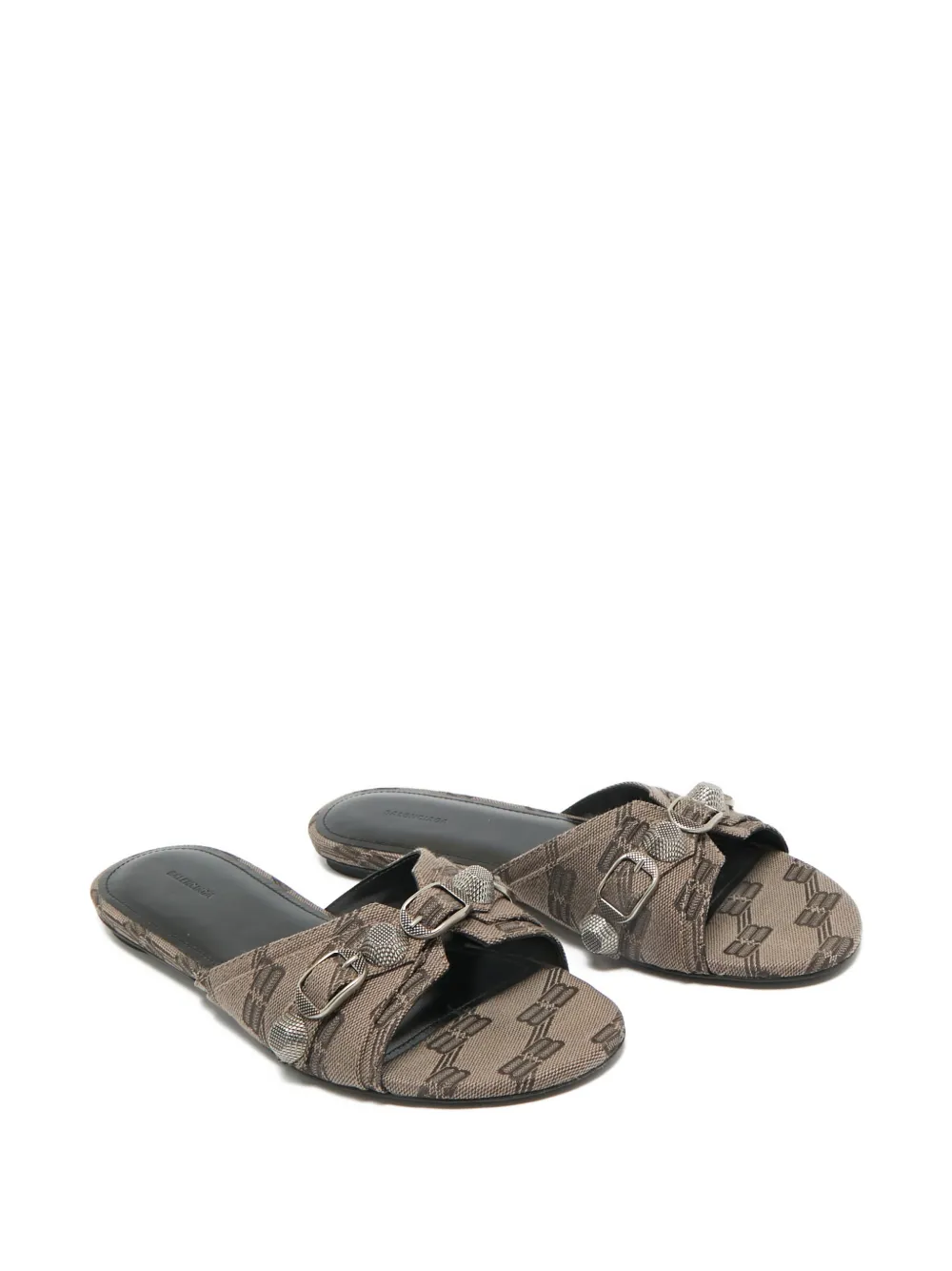 Balenciaga Pre-Owned Cagole BB-print slides - Bruin