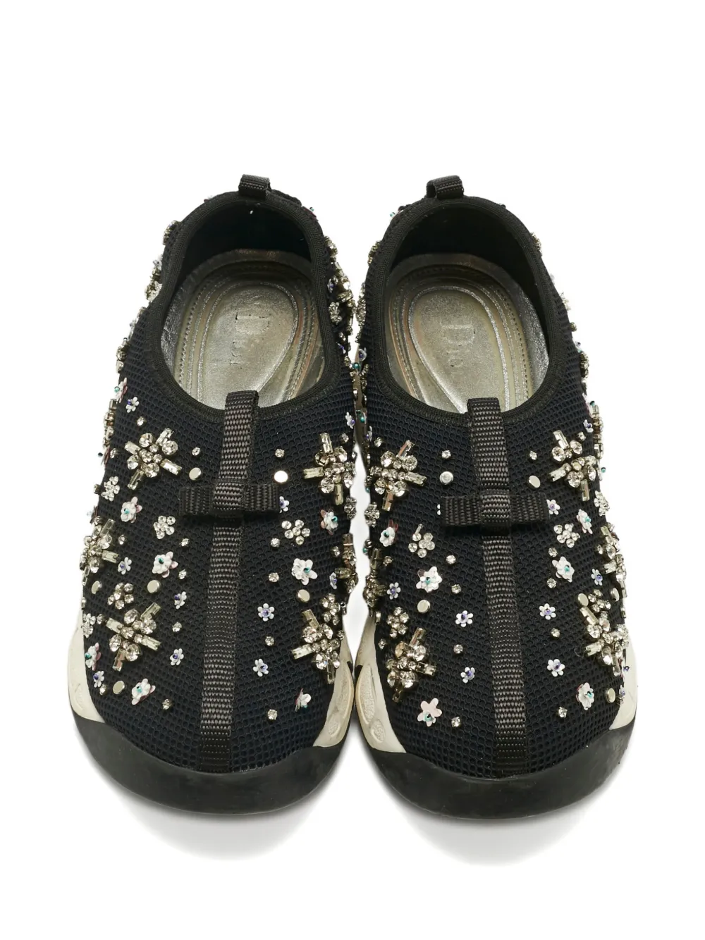 Pre-owned Dior Crystal-embellishment Sneakers In Black