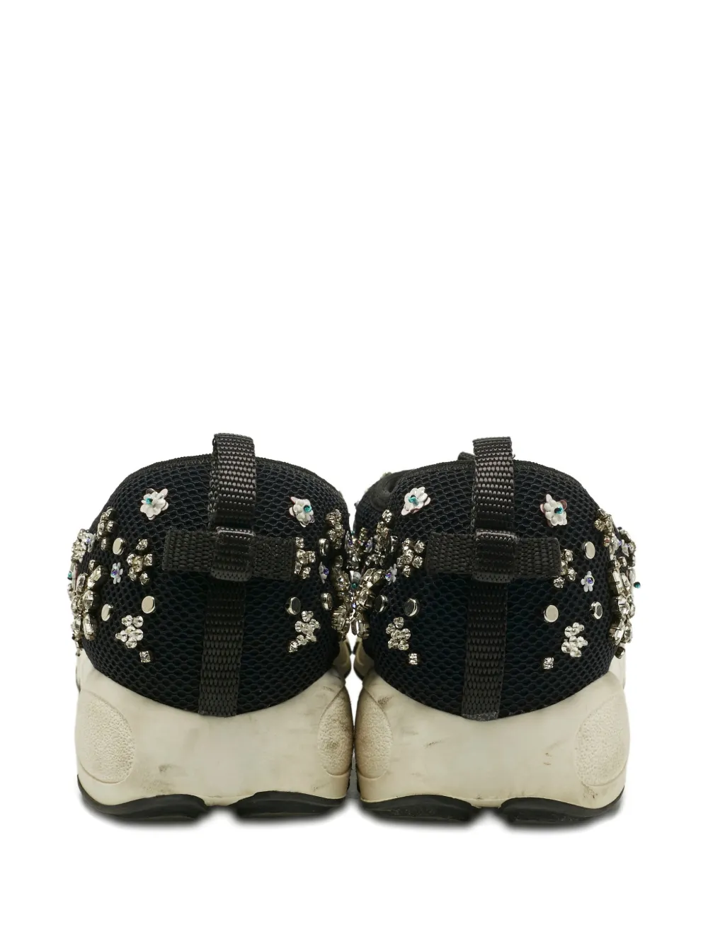 Pre-owned Dior Crystal-embellishment Sneakers In Black