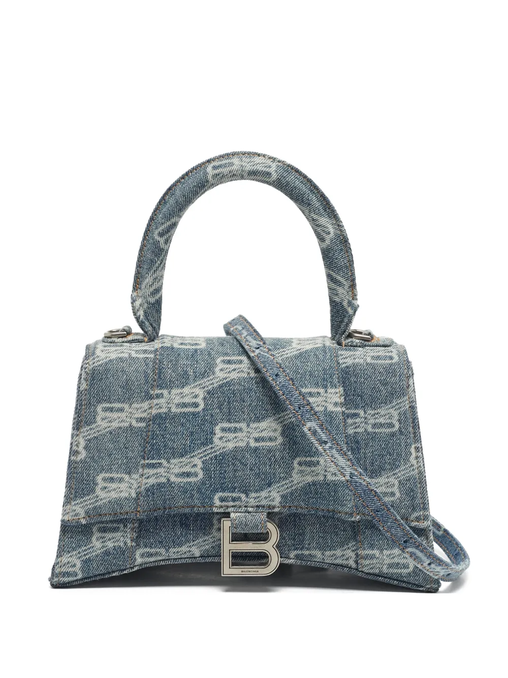 Balenciaga Pre-Owned small BB monogram hourglass handle bag - Blu