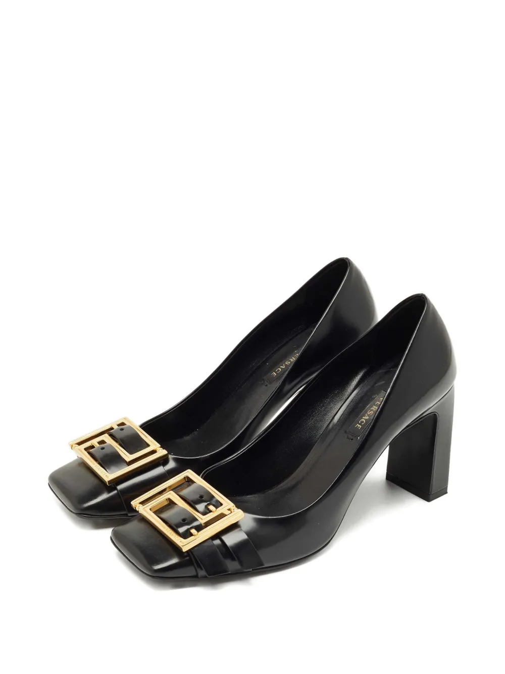 Versace Pre-Owned leather heeled pumps - Zwart
