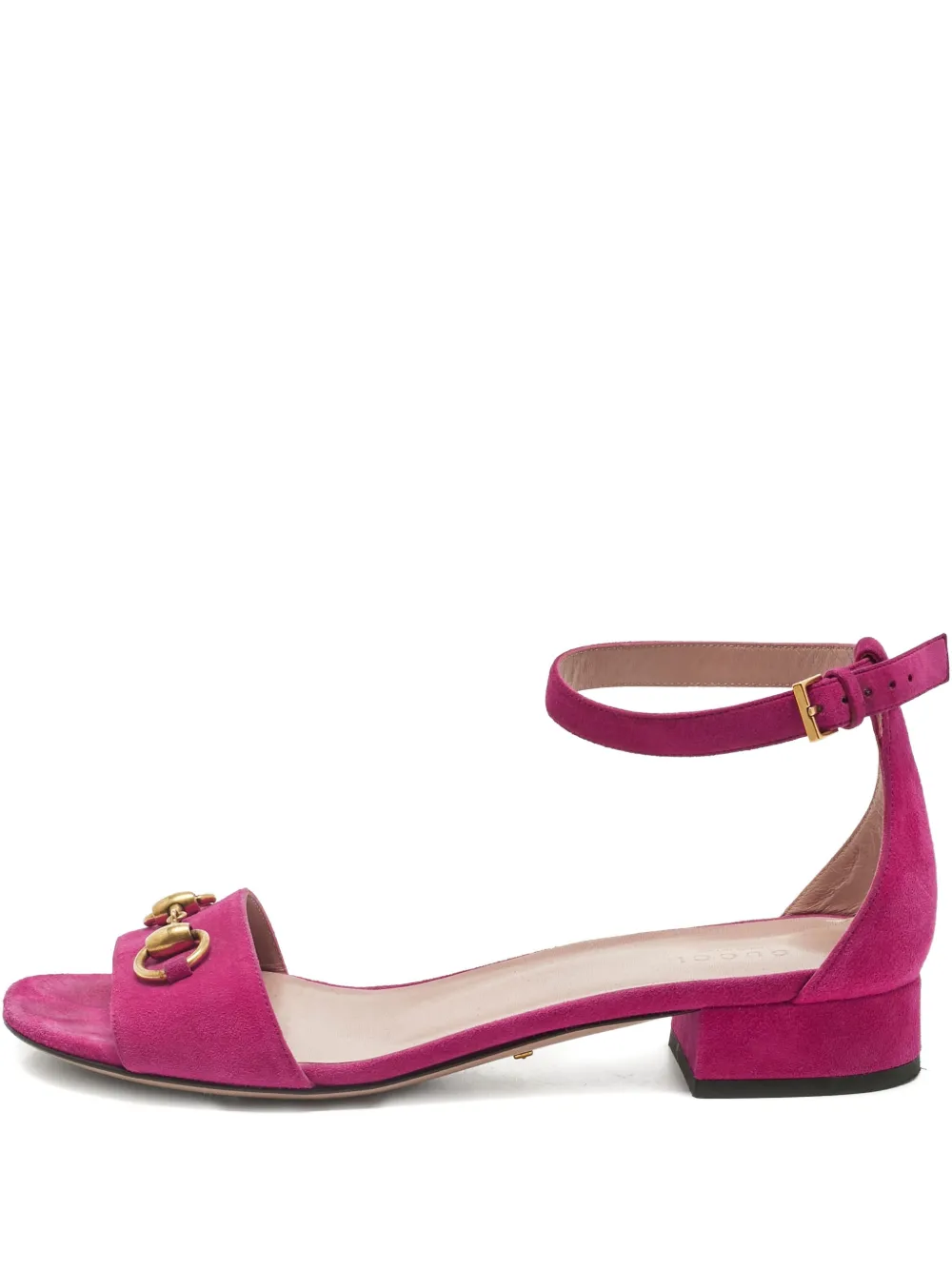 Pre-owned Gucci Horsebit-detail Leather Sandal In Purple