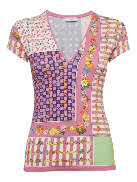 Versace Pre-Owned printed V-neck T-shirt