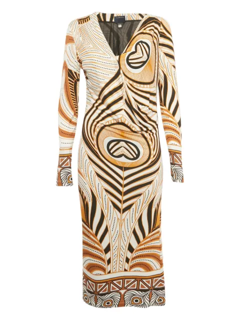Cavalli Class printed long-sleeve dress