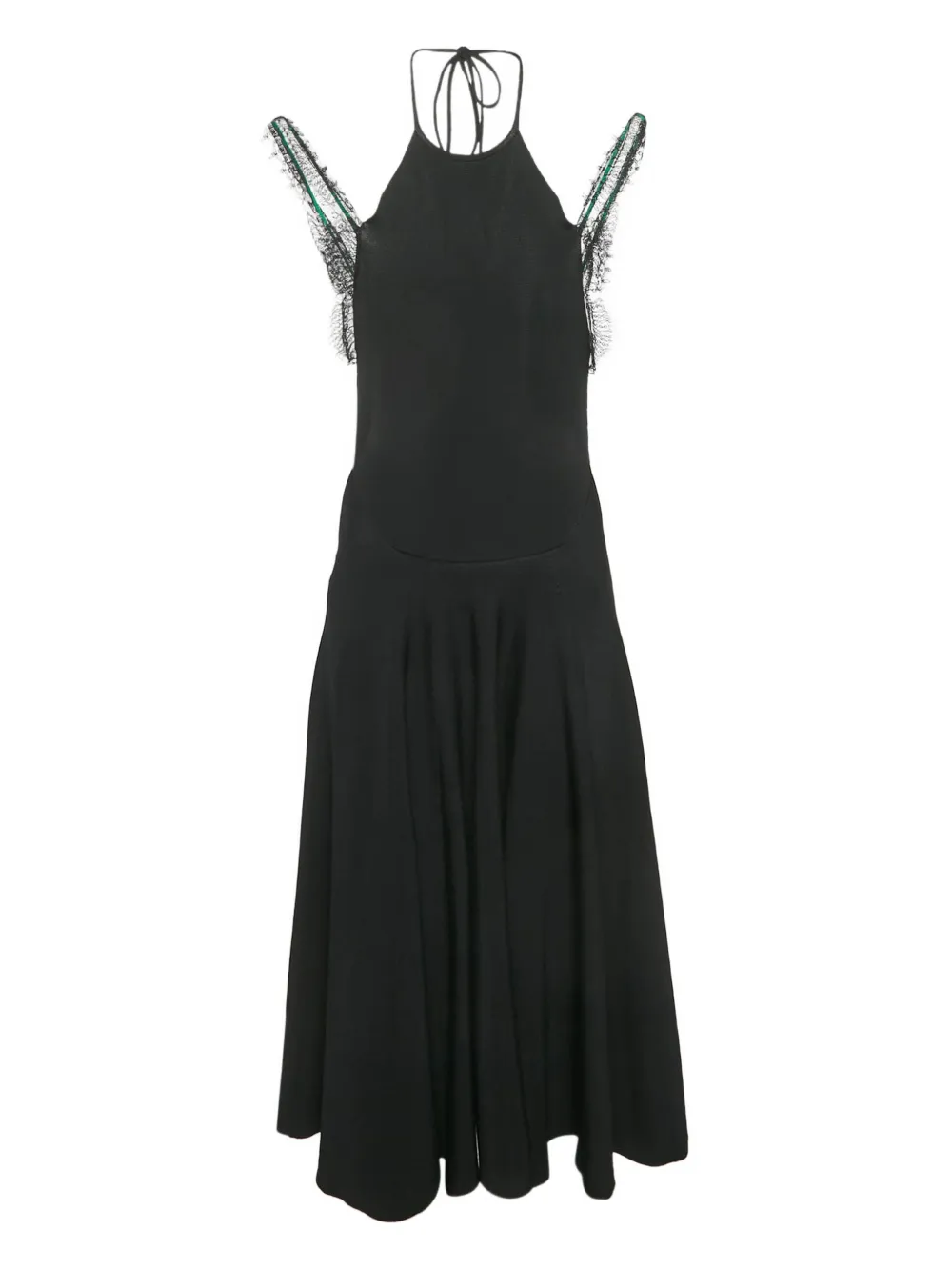 Victoria Beckham lace-trim midi dress - Nero