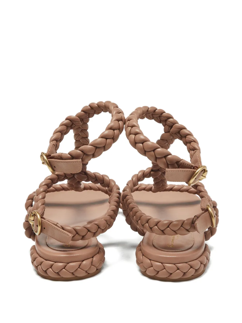 Gianvito Rossi braided leather flat sandals - Beige