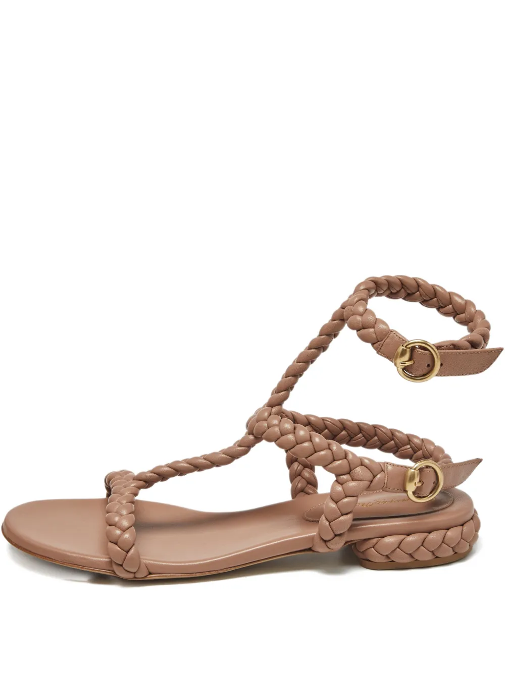 Gianvito Rossi braided leather flat sandals - Nude