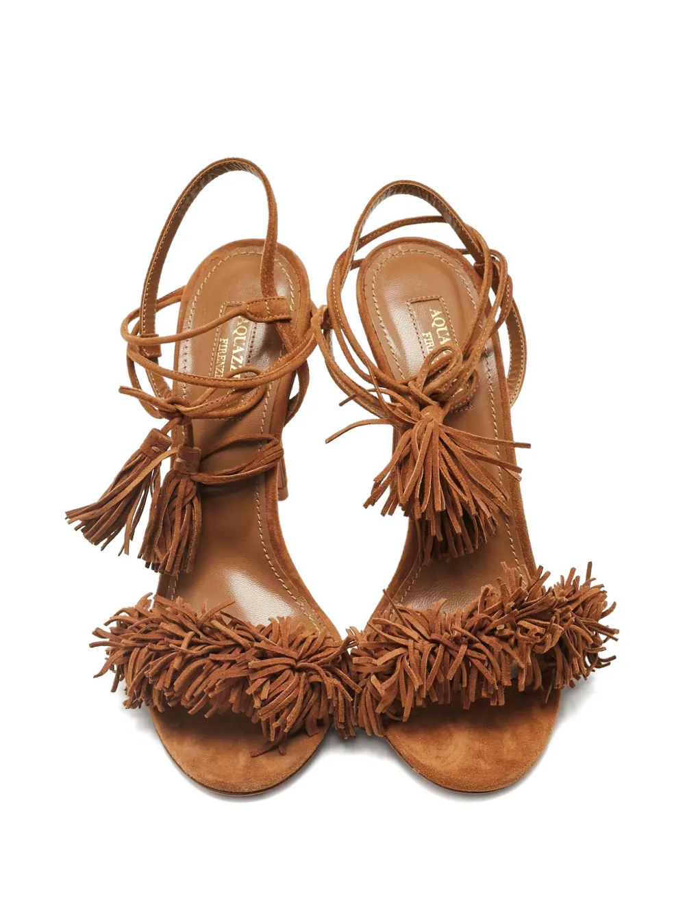 Aquazzura fringed tie sandals - Bruin