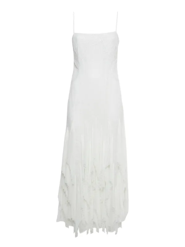 Simkhai Lace Pleated Maxi Dress | White | FARFETCH