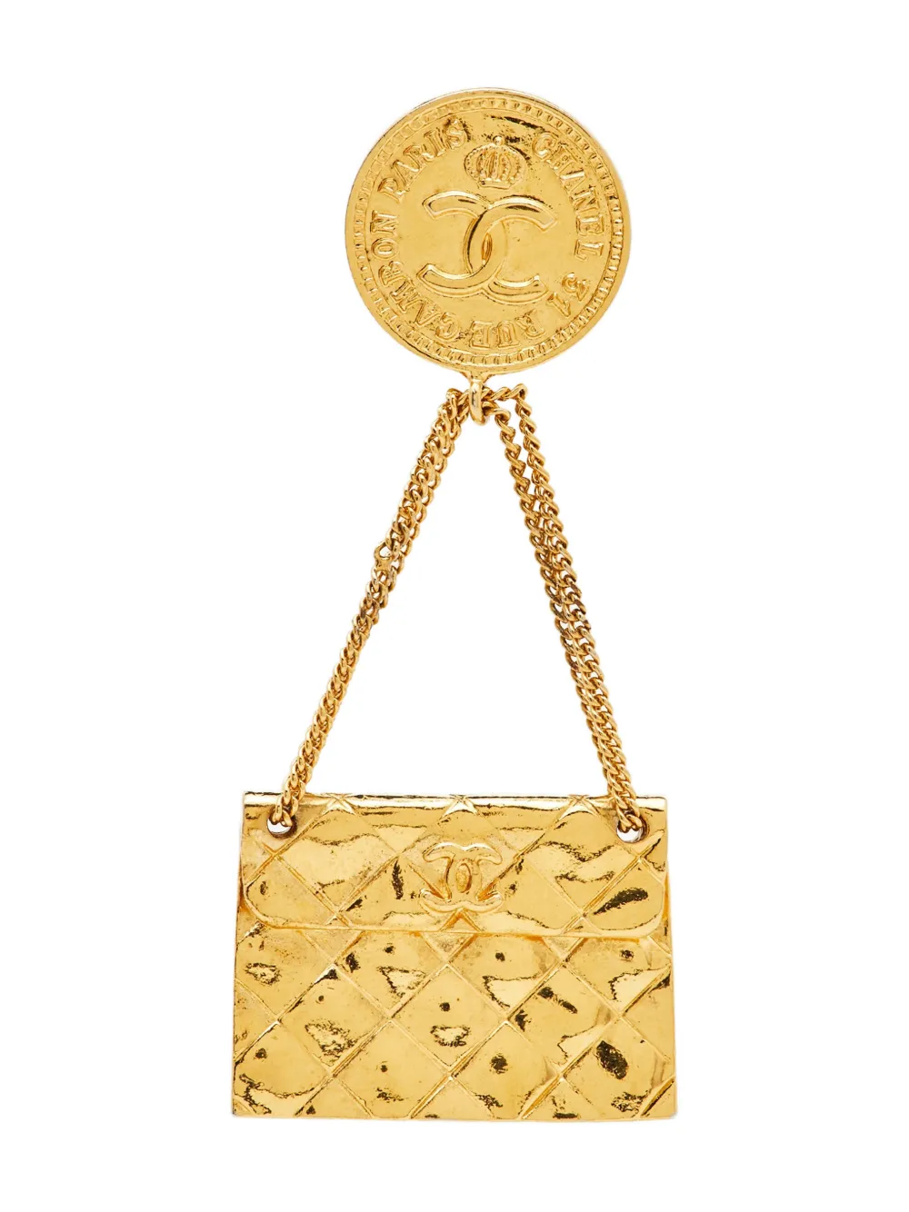 CHANEL Pre-Owned Spilla con motivo borsa - Oro