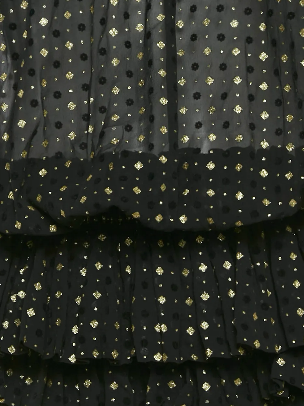 Saint Laurent Pre-Owned glitter ruffled dress - Zwart