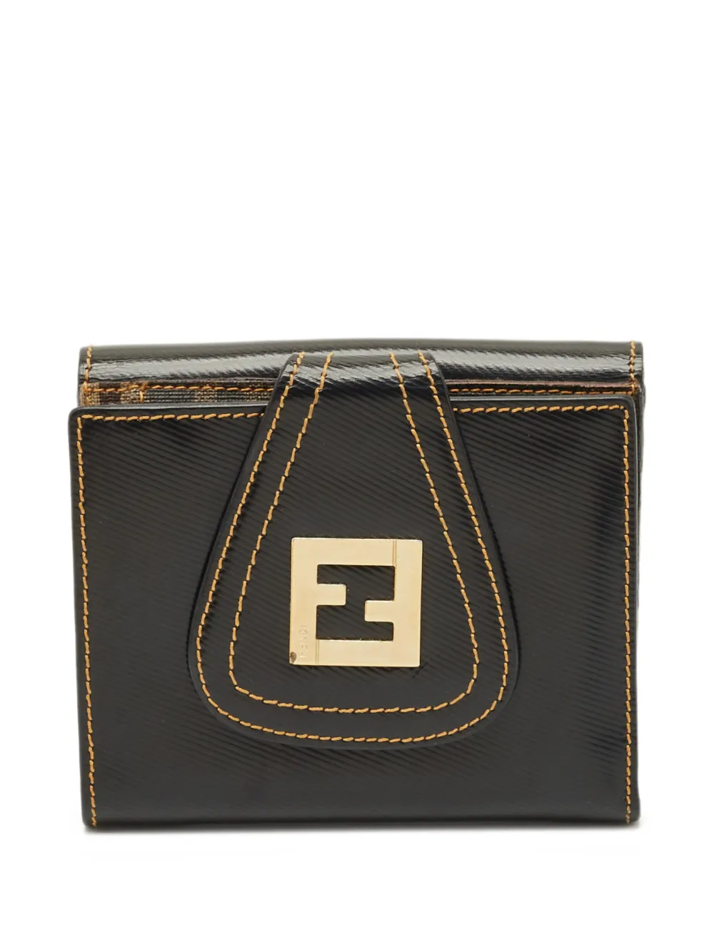 Fendi Pre-Owned french coated-canvas compact wallet | Black | Image 1