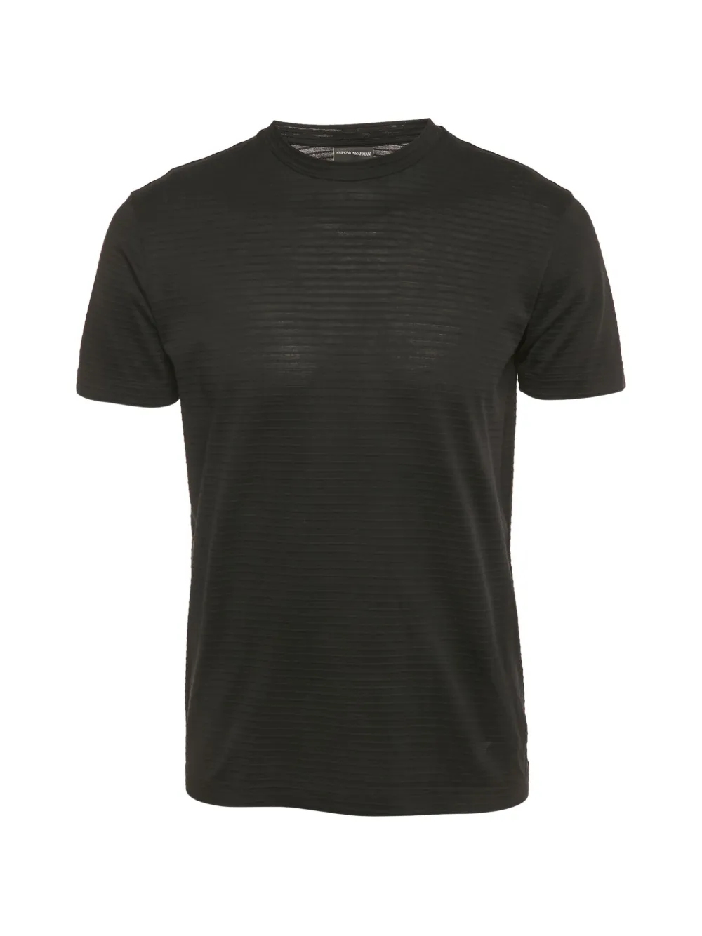 Emporio Armani Pre-Owned Gestricktes T-Shirt mit Streifen - Schwarz