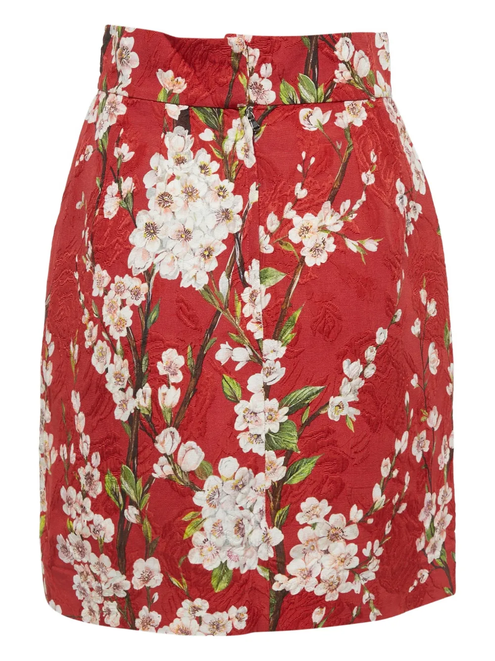 Pre-owned Dolce & Gabbana Floral Mini Skirt In Red