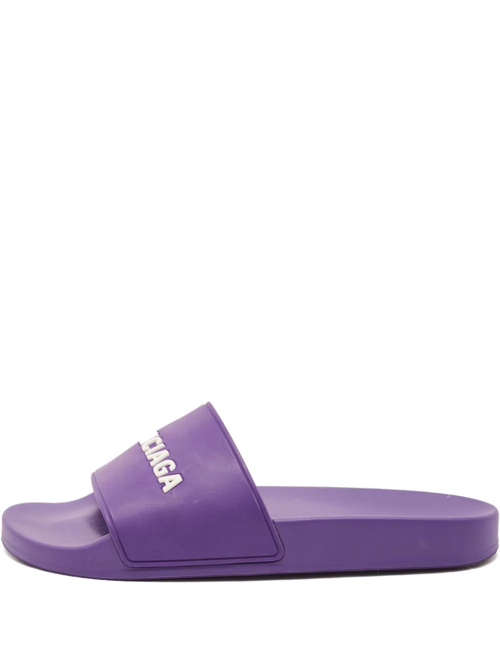 Balenciaga Pre-Owned rubber logo slides - Violett