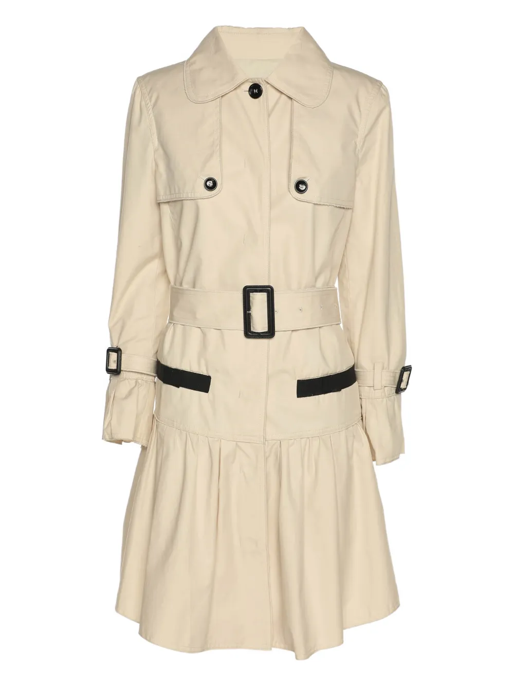 Pre-owned D&g Gabardine Belted Trench Coat In Neutral