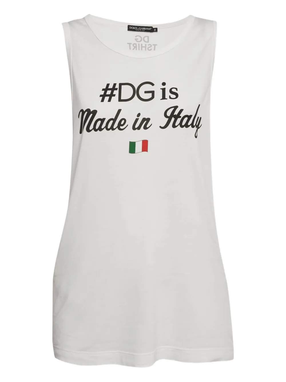 Pre-owned Dolce & Gabbana Dg-print Tank Top In White