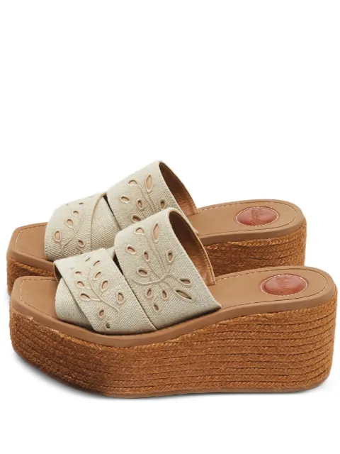 Chloé Pre-Owned woody platform espadrille sandal