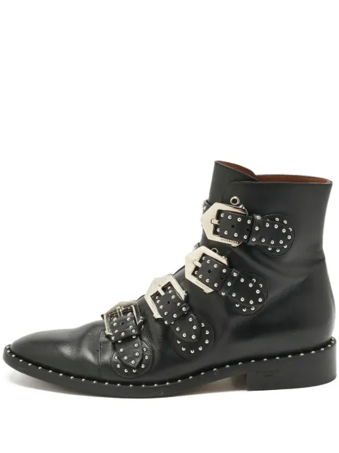 Givenchy Pre-Owned studded buckle leather ankle boots