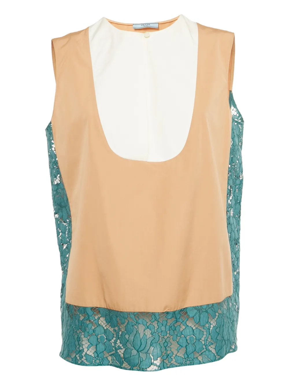 Prada Pre-Owned lace-trim sleeveless top - Toni neutri