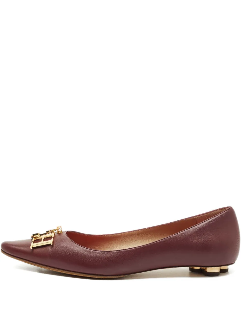 Pre-owned Carolina Herrera Smoking Leather Slippers In Red