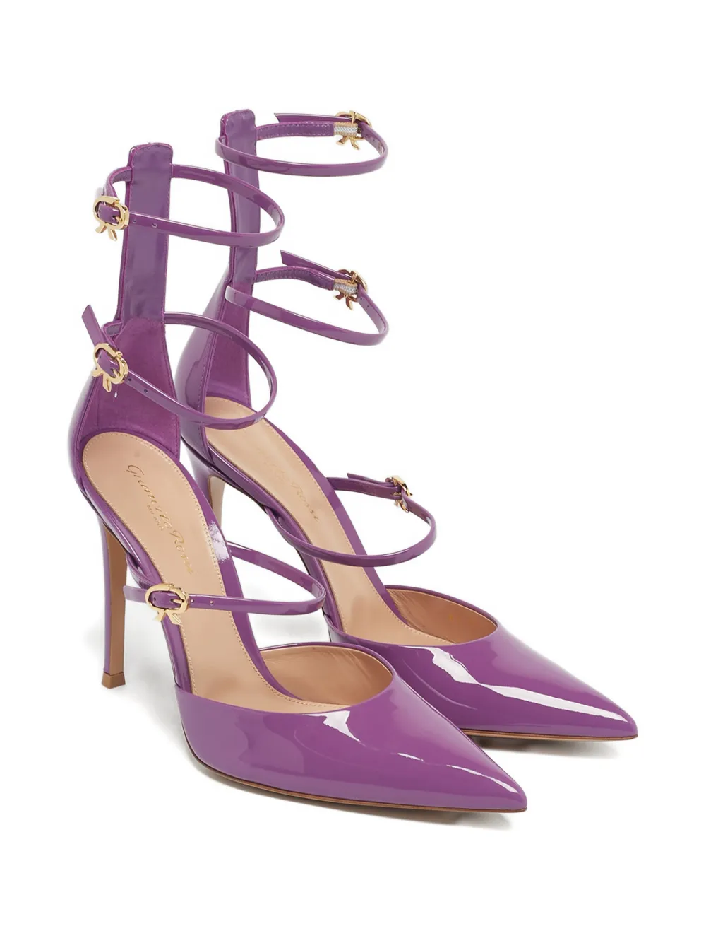 Gianvito Rossi strappy pointed-toe pumps - Paars