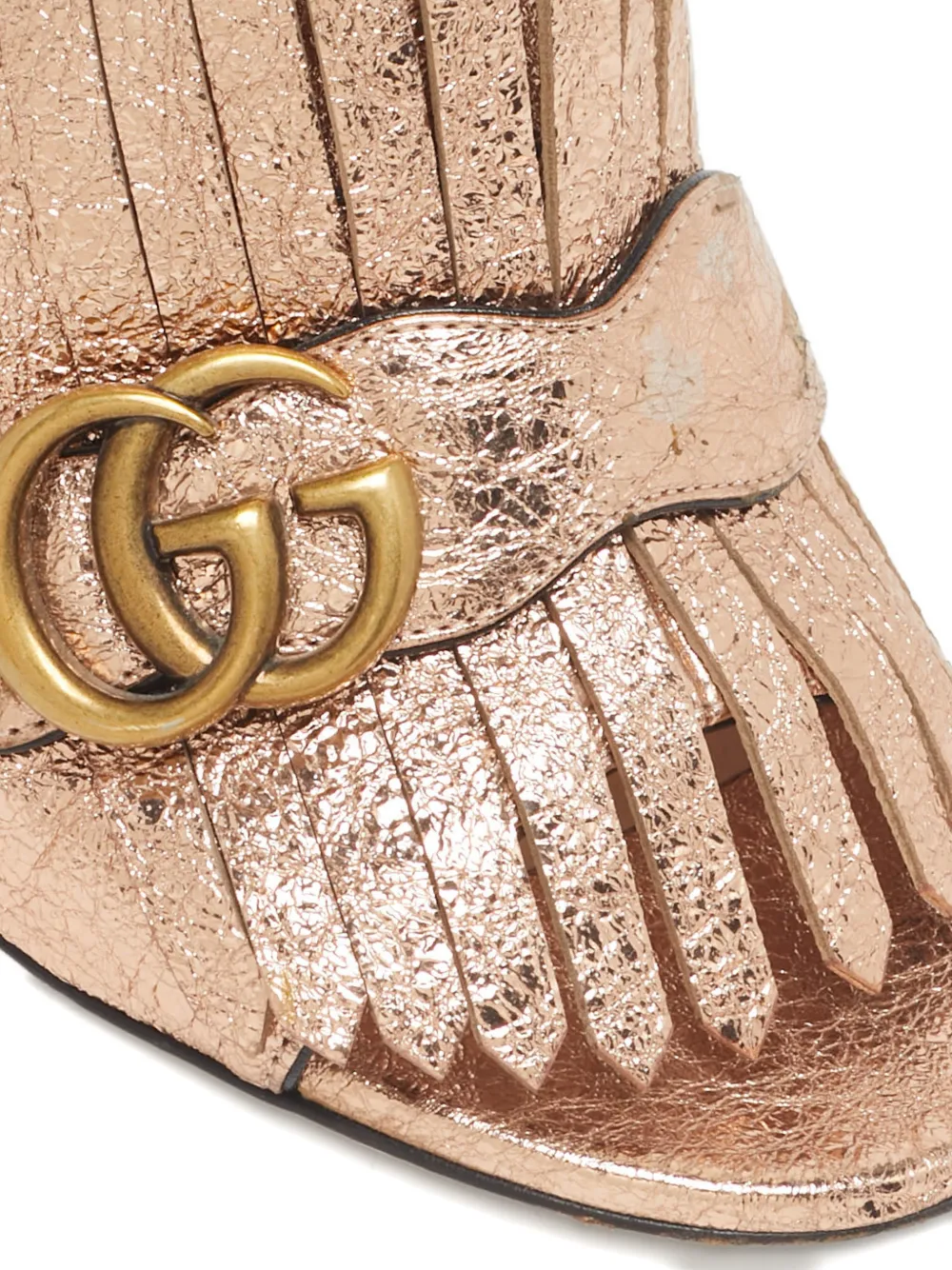 Gucci Pre-Owned GG Marmont fringed sandals - Roze