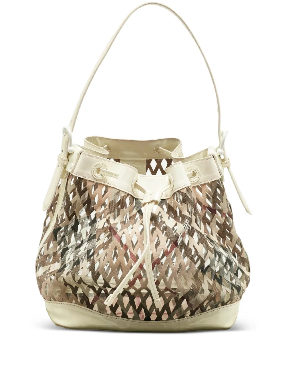 Burberry Pre-Owned laser-cut drawstring shoulder bag - Bianco