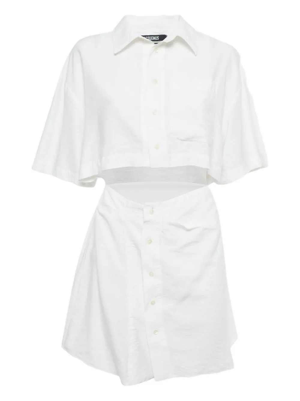 Jacquemus Pre-Owned cut-out button-fastening mini dress - Bianco