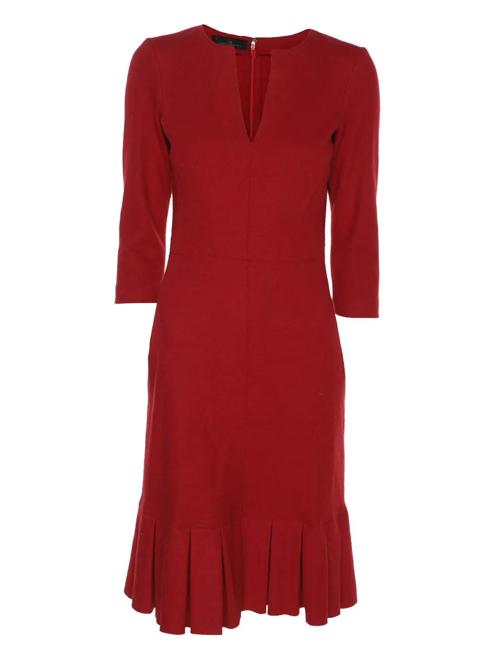 Pre-owned Carolina Herrera Vintage Wool Midi Dress In Red