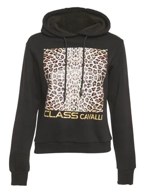 Cavalli Class leopard-print hoodie