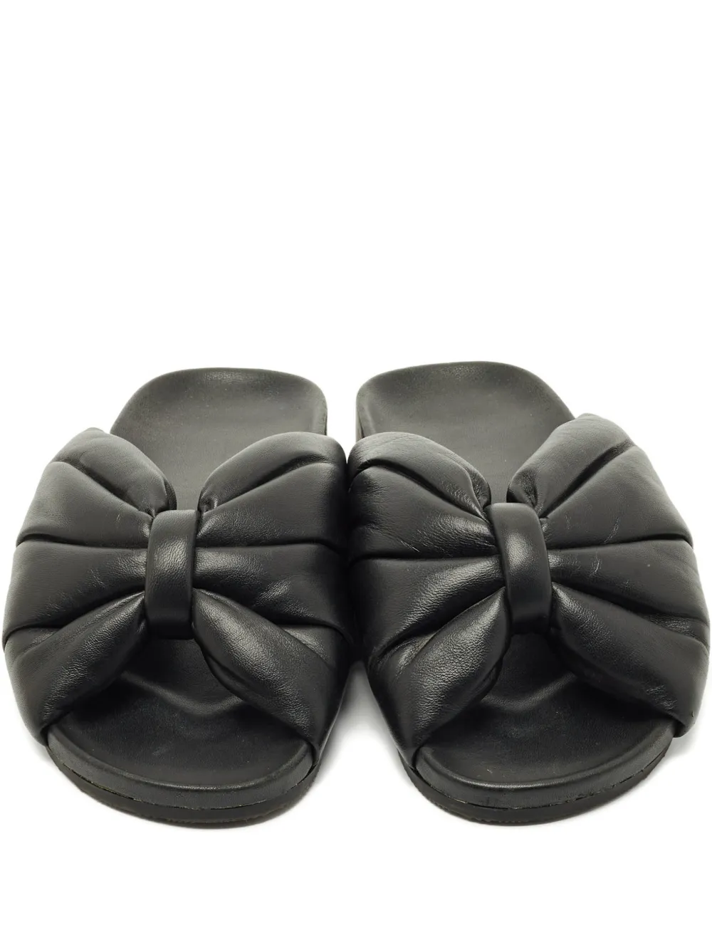 Balenciaga Pre-Owned draped leather slides - Schwarz