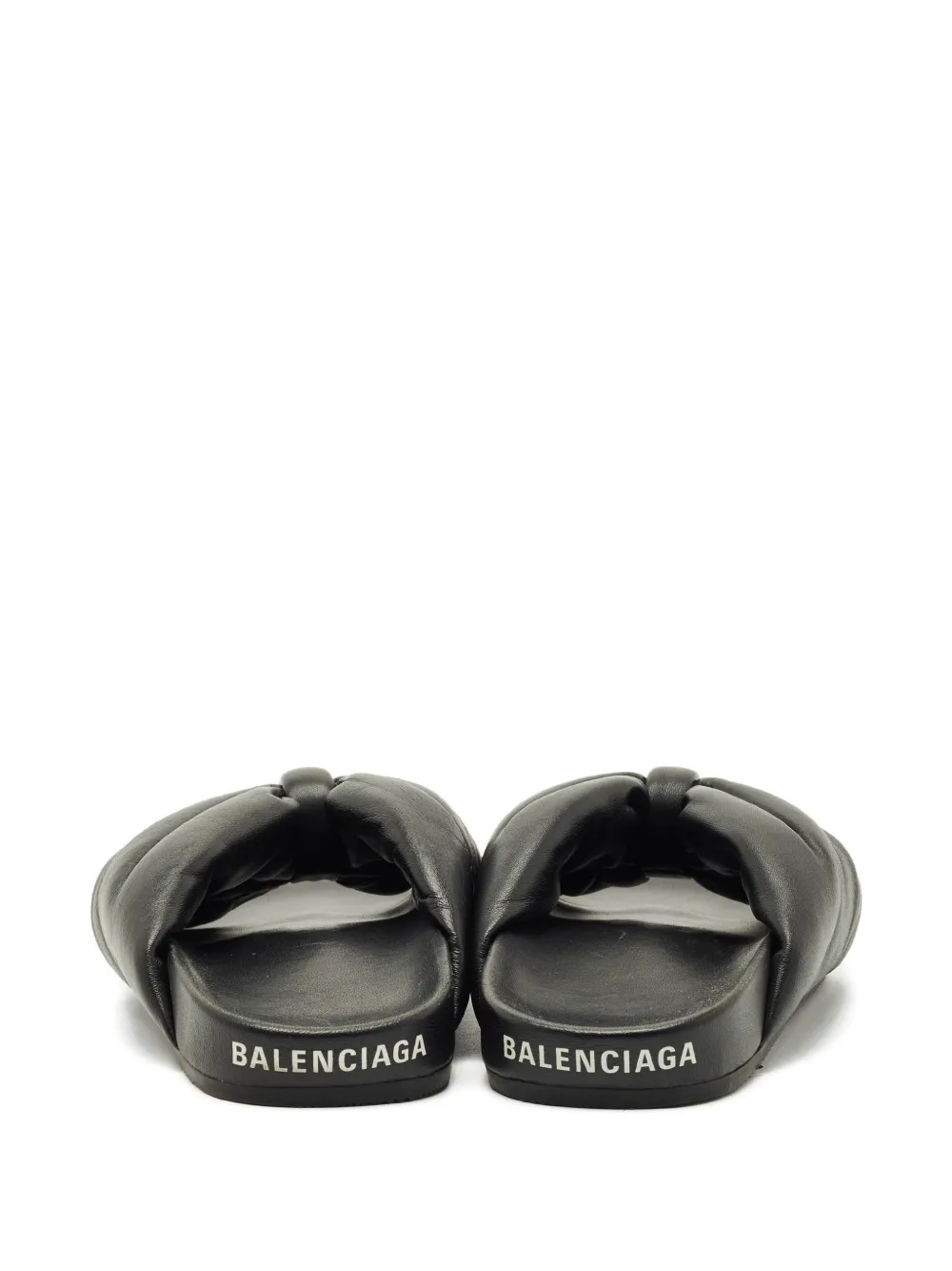 Balenciaga Pre-Owned draped leather slides - Zwart