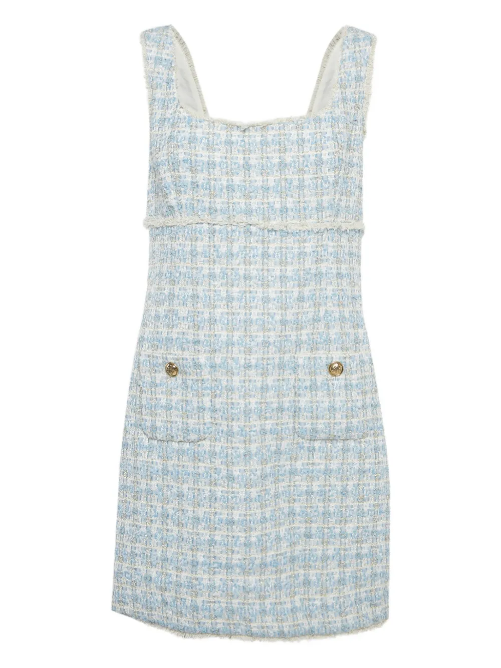 Pre-owned Sandro Tweed Mini Dress In Blue