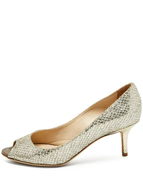 Jimmy Choo Pre-Owned Glitter peep-toe pumps
