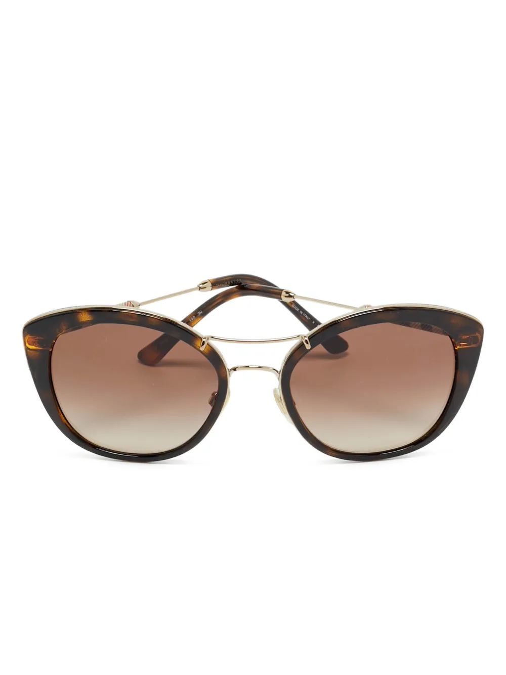Burberry Pre-Owned double-bridge cat-eye sunglasses - Marrone