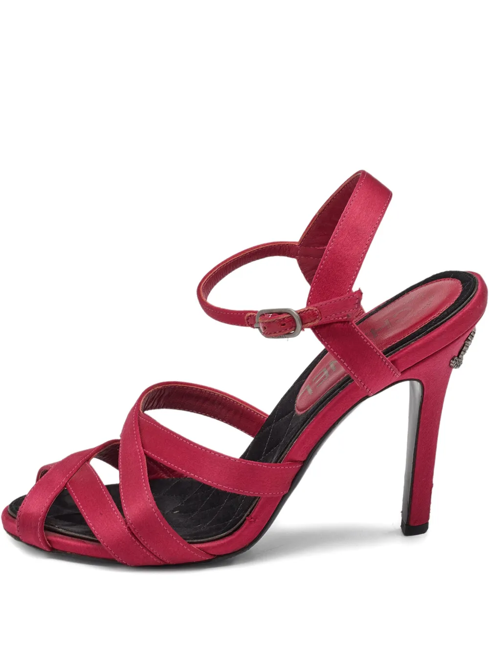 CHANEL Pre-Owned satin strappy sandals - Rot