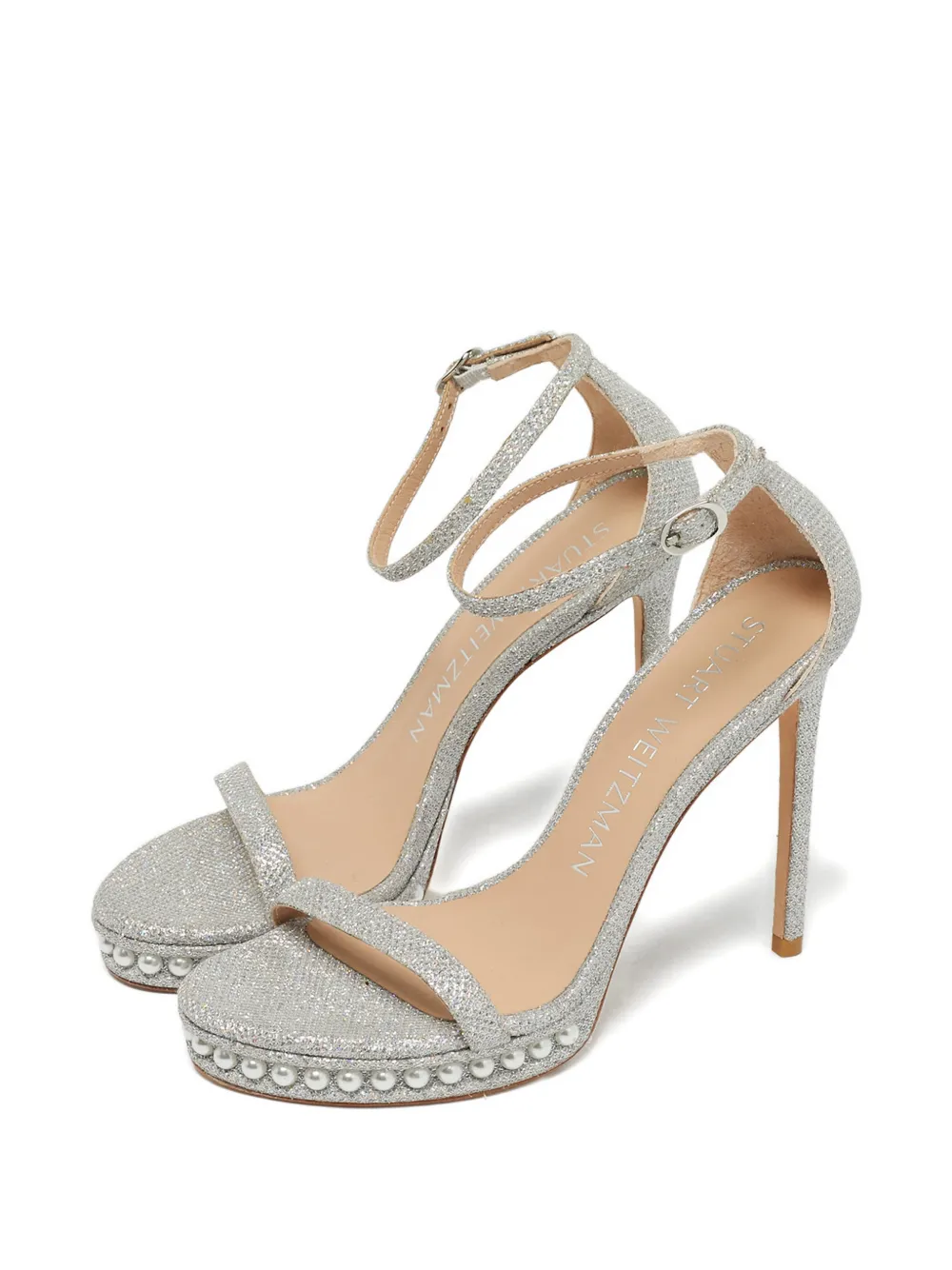 Stuart Weitzman Nudist glitter sandals - Zilver