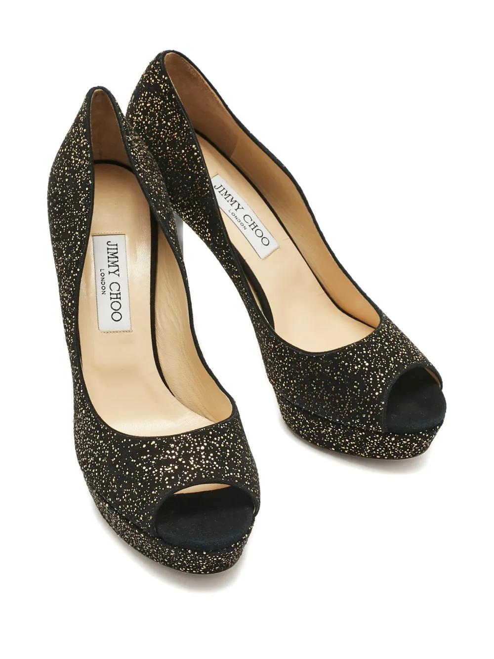 Jimmy Choo Pre-Owned peep-toe platform pumps - Zwart