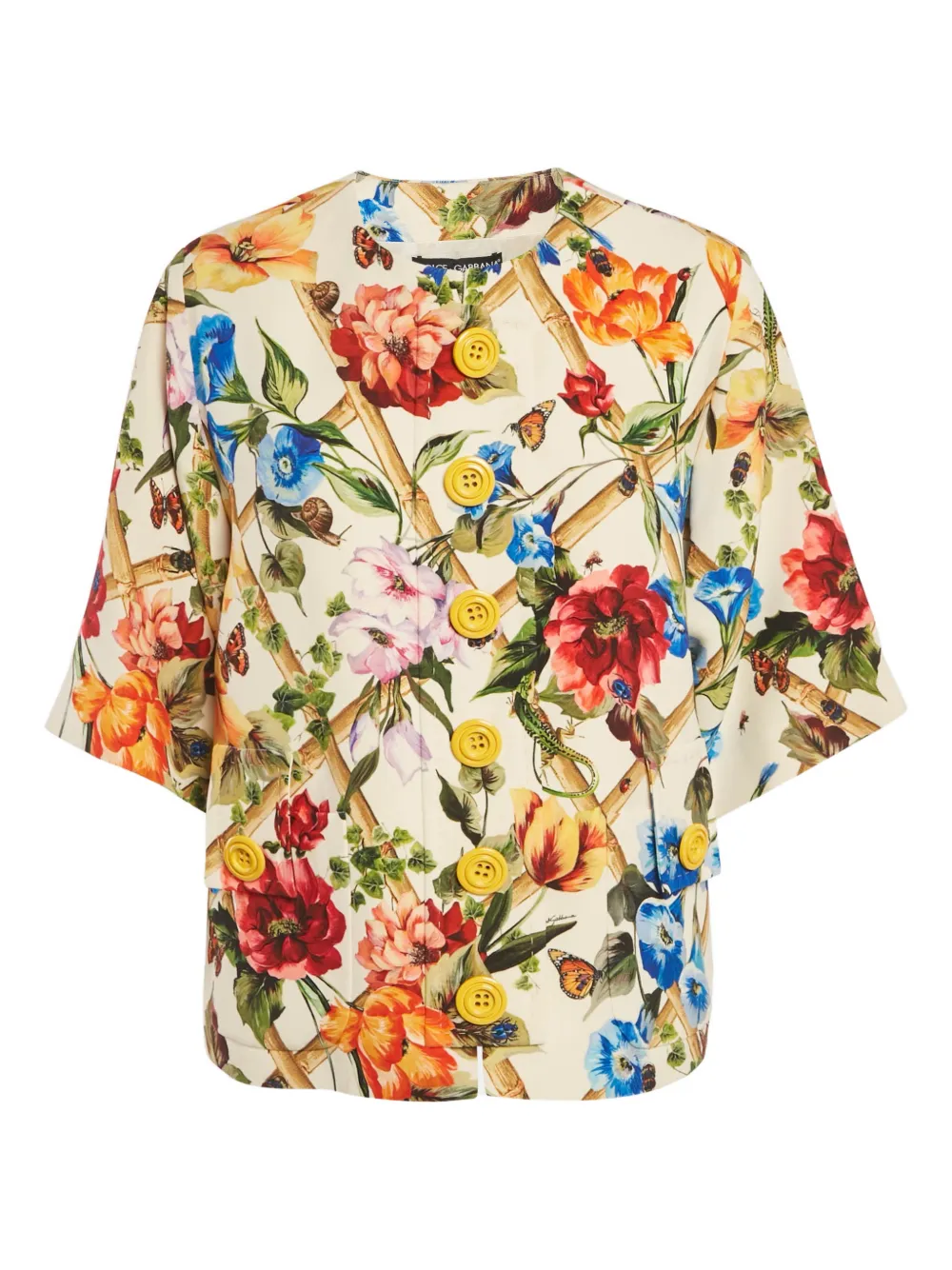 Dolce & Gabbana Pre-Owned Giacca a fiori con bottoni - Toni neutri