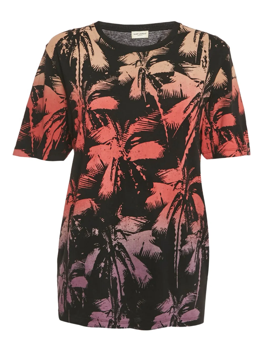Saint Laurent Pre-Owned palm-tree print T-shirt | Black | Image 1