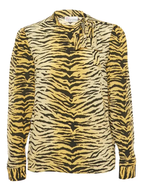 Valentino Pre-Owned tiger print silk top