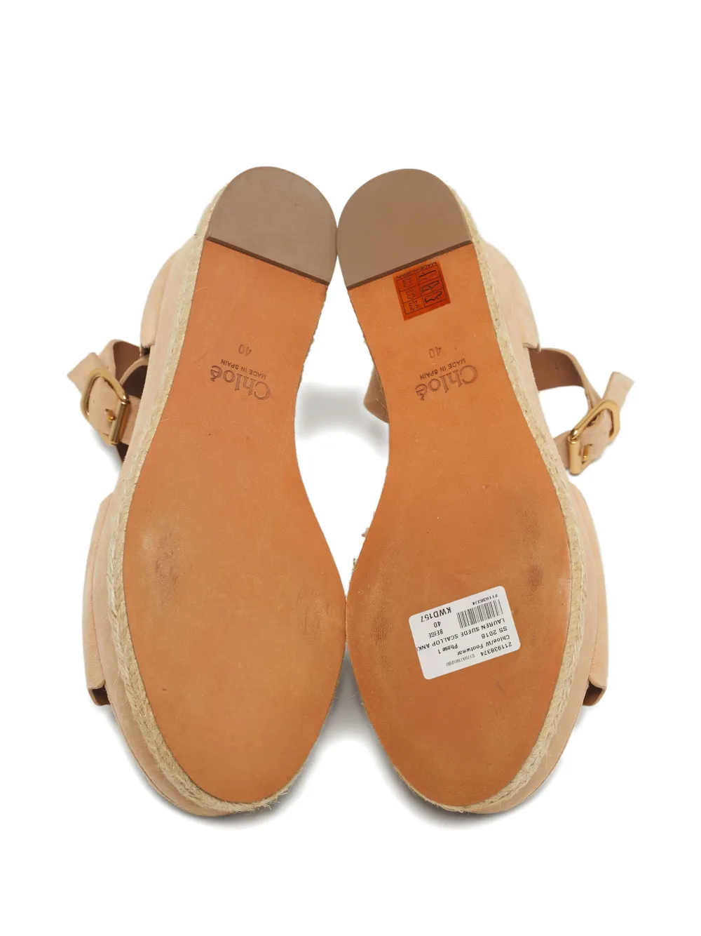 Chloé Pre-Owned Lauren scalloped-trim platform sandals | Image 2