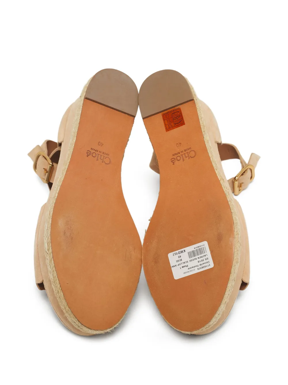 Chloé Pre-Owned Lauren scalloped-trim platform sandals | Image 2